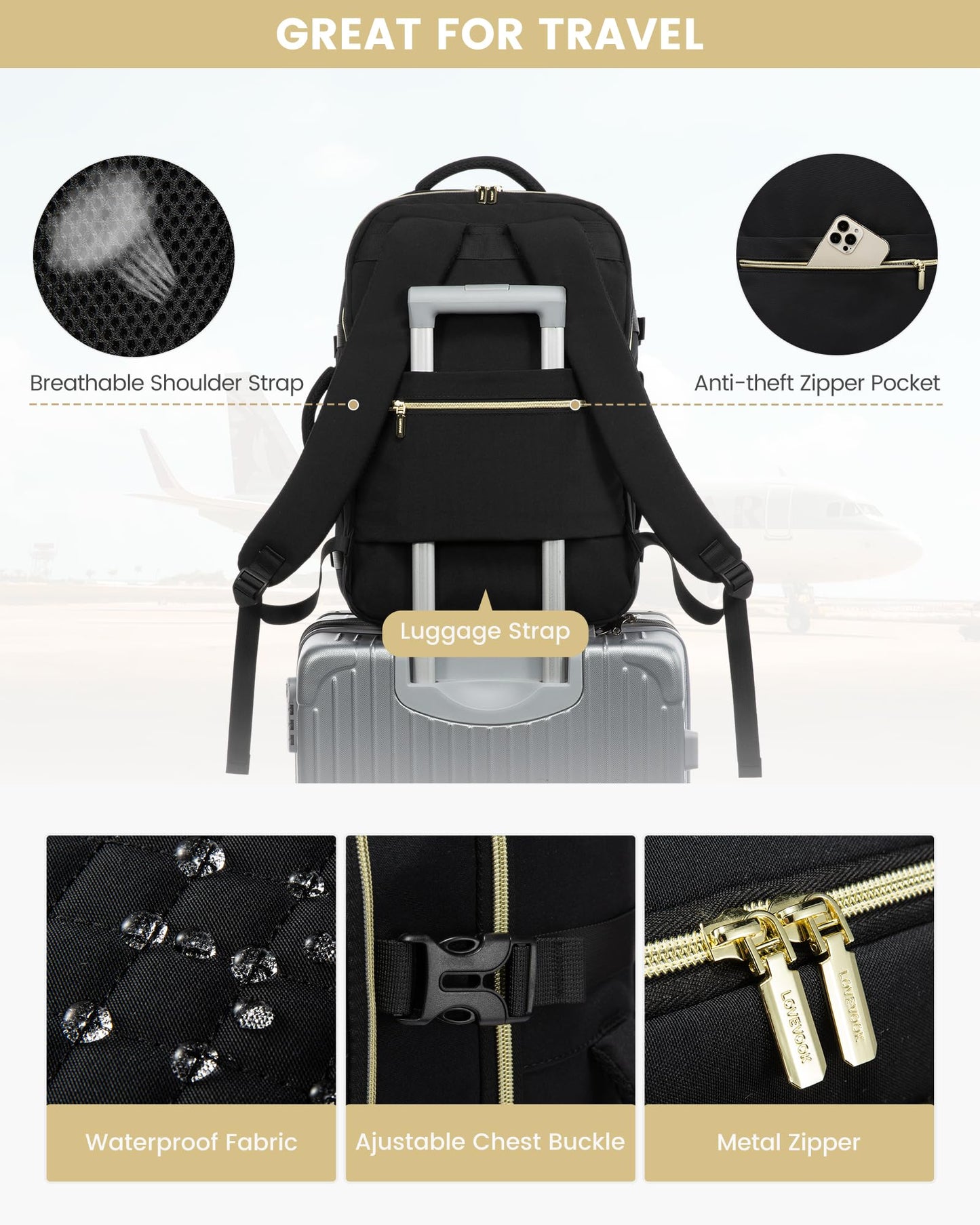 LOVEVOOK Travel Backpack with Packing Cubes