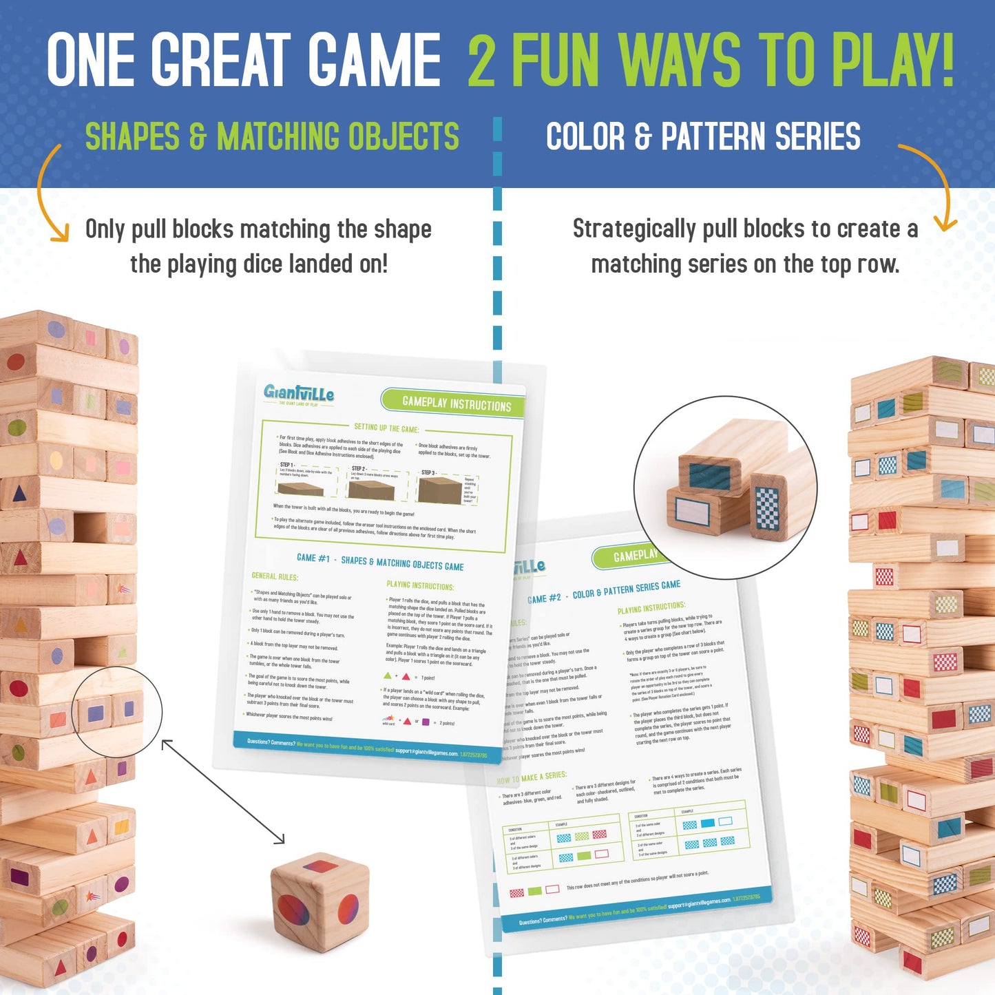 Giantville Giant Tumbling Timber Block Game - 54 Blocks