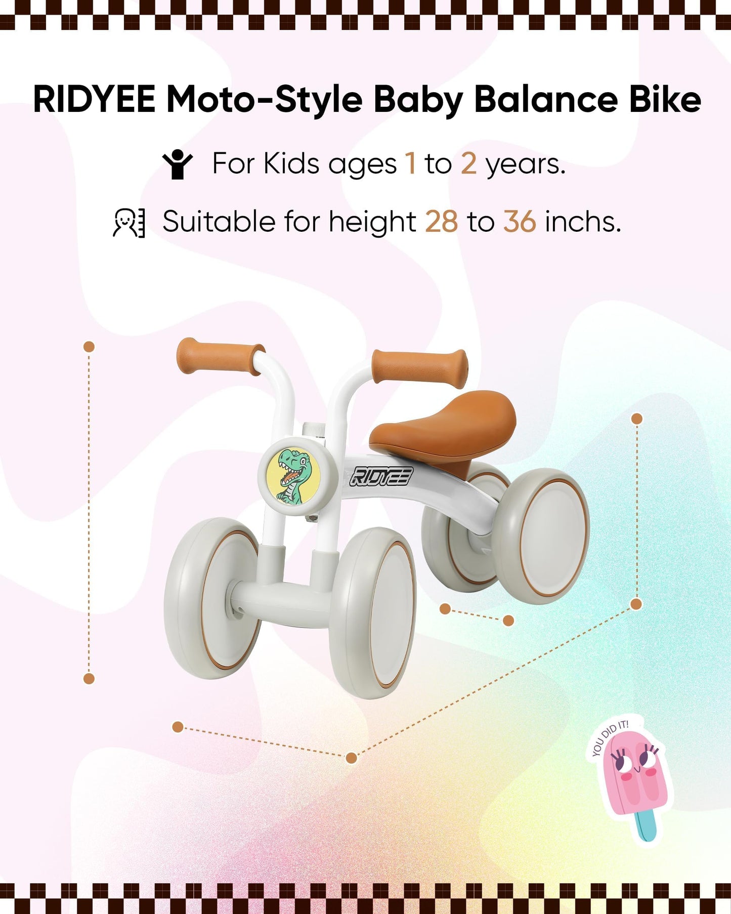 RIDYEE Toddler Balance Bike for Ages 1-2