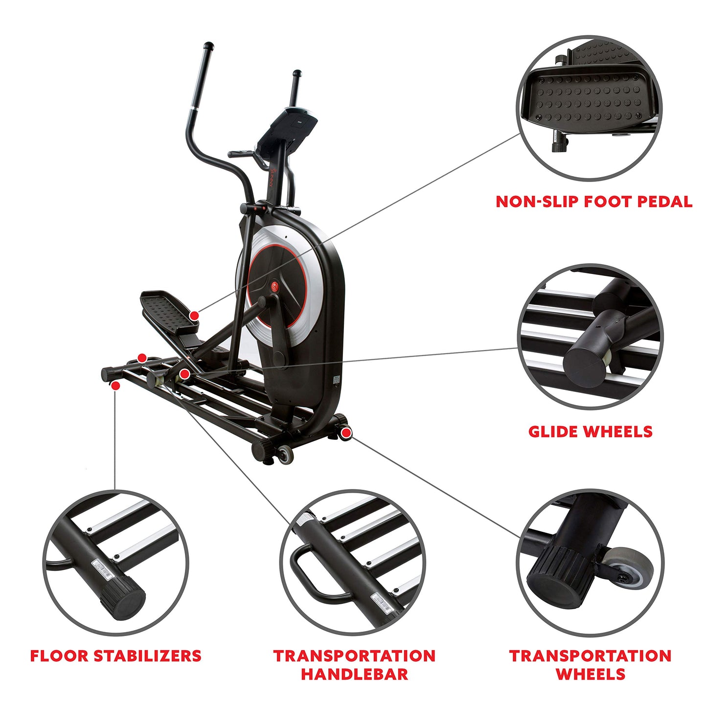 Sunny Health Elliptical Trainer with Heart Rate Monitor