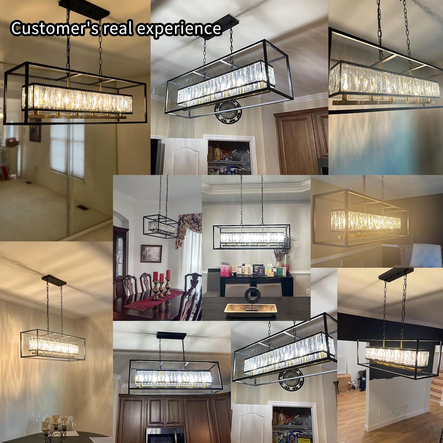 6-Light Modern Crystal Chandelier Pendant Light