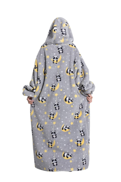 Pterygoid Blanket Hoodie Extra Long,Wearable Blanket with Sleeve for Women Men,Hoodie Blanket with Huge Pocket and Hooded