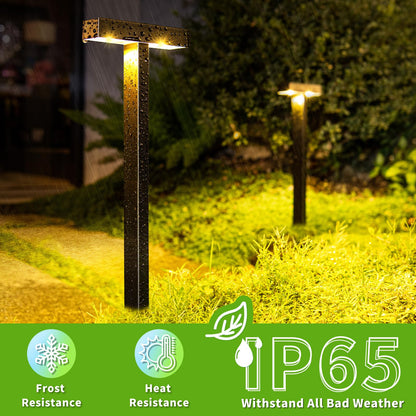 KINKAI Solar Pathway Lights Outdoor, 10 Pack T Shape Solar Walkway Lights for Outside Waterproof, Auto On/Off Solar Powered Garden Lights, Decor Landscape Lighting for Yard, Patio, Lawn (Warm Light)