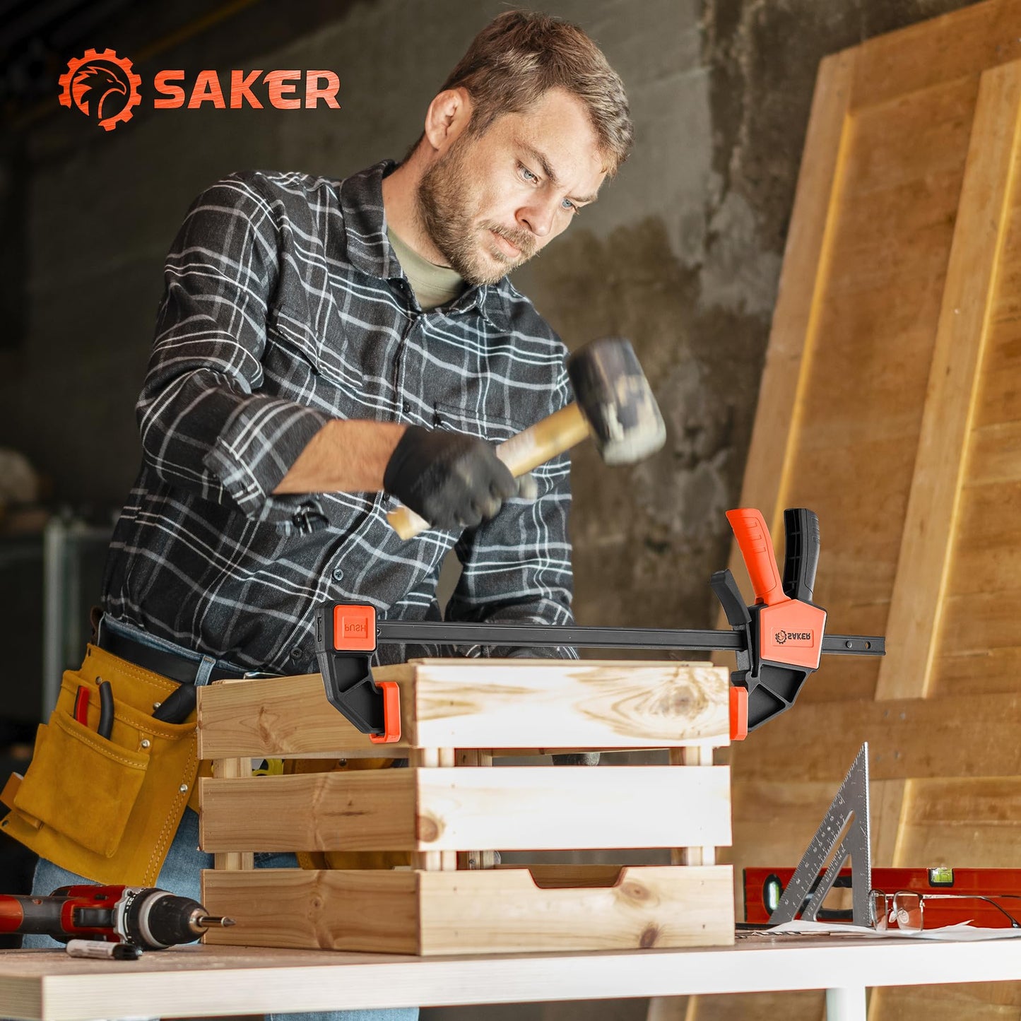 Saker 6" Quick Grip Woodworking Bar Clamps