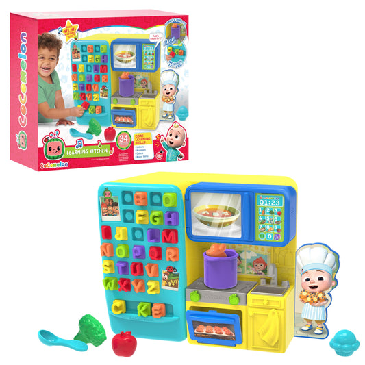 COCOMELON Just Play Learning Kitchen, 34-Pieces, Interactive Playset, Learning & Education, Kids Toys for Ages 18 Month