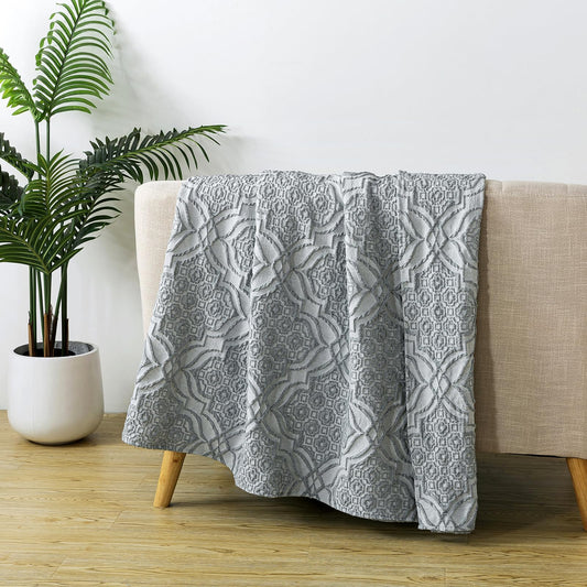 Caressma Cozy 3D Geometric Twin Coverlet