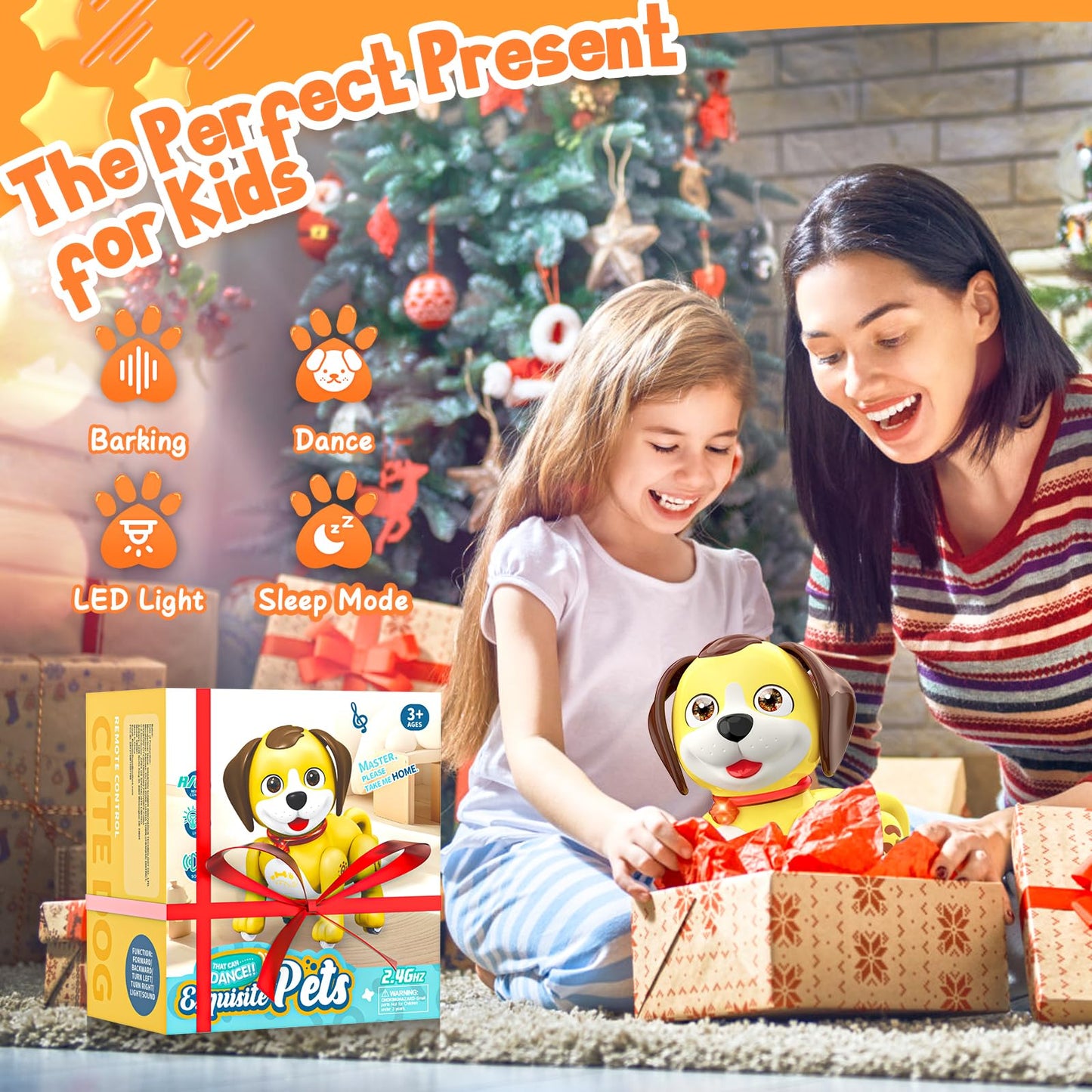 RC Interactive Robot Dog Toy with Music and Dance