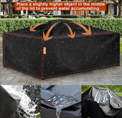 Patio Furniture Covers Waterproof , 420D Furniture Covers for Outdoor Sectional Sofa Set, Rectangular Outdoor Furniture Table and Chair Covers (102" L×74" W×28" H)
