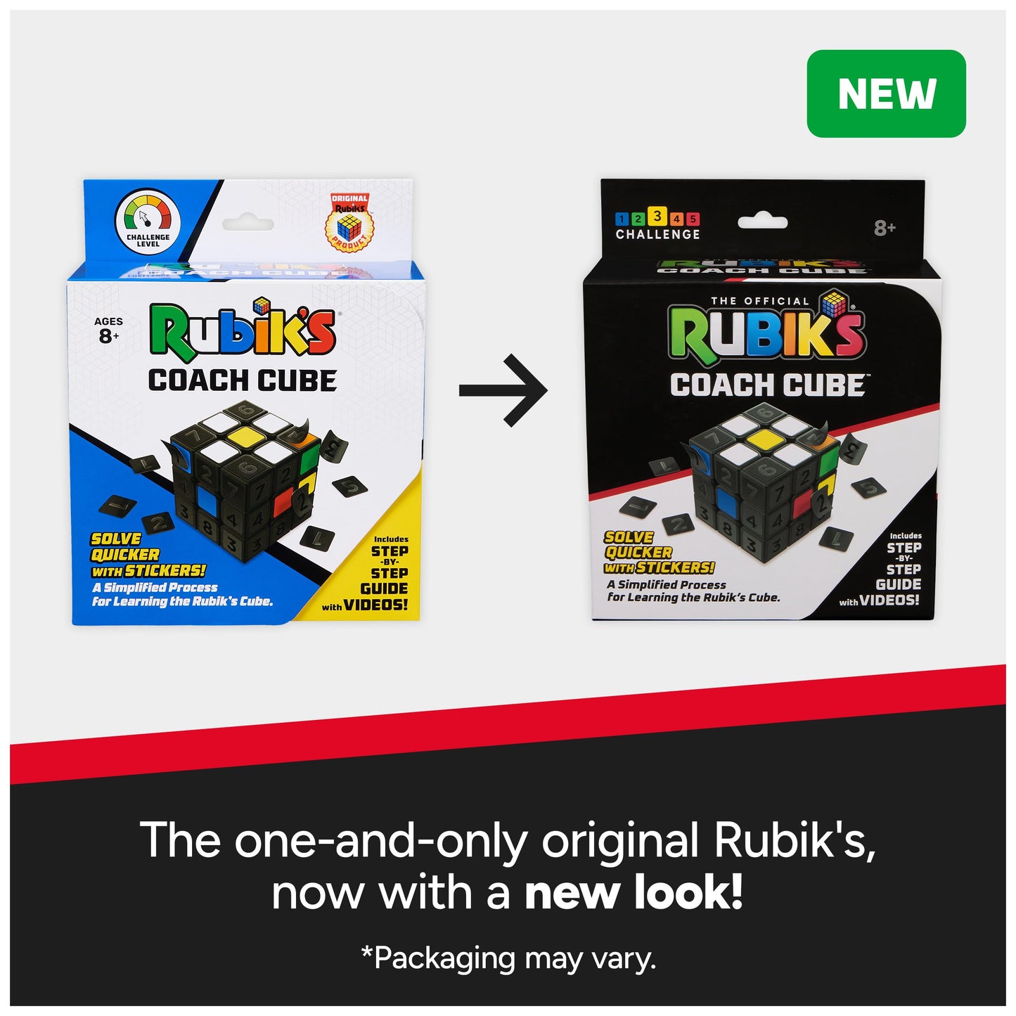 Rubik's Cube Coach with Stickers & Guide