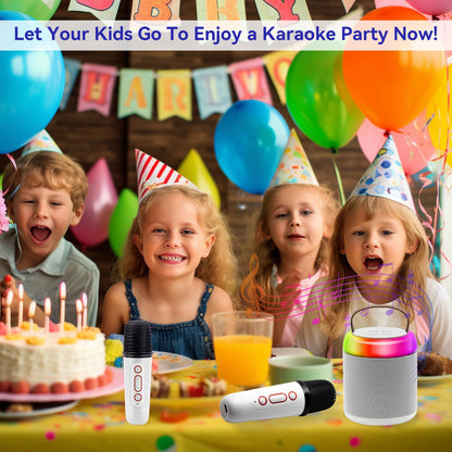 Mini Karaoke Machine with Wireless Microphones