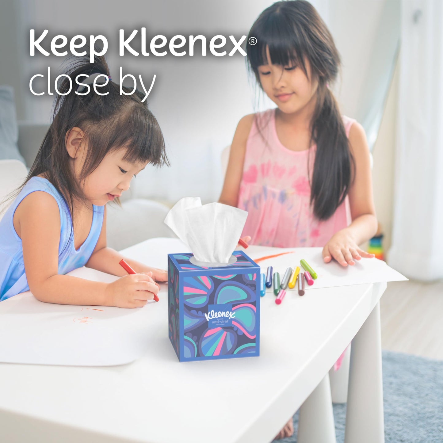 Kleenex Anti-Viral Facial Tissues, Classroom or Office Tissue, 18 Cube Boxes, 55 Tissues per Box, 3-Ply (990 Total Tissues)