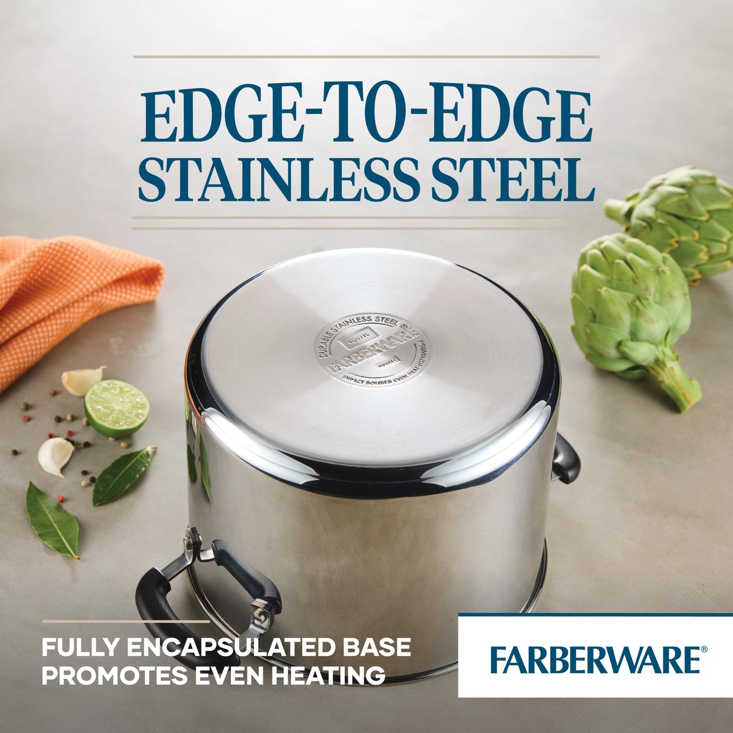 Farberware 8 Quart Stainless Steel Stockpot with Lid