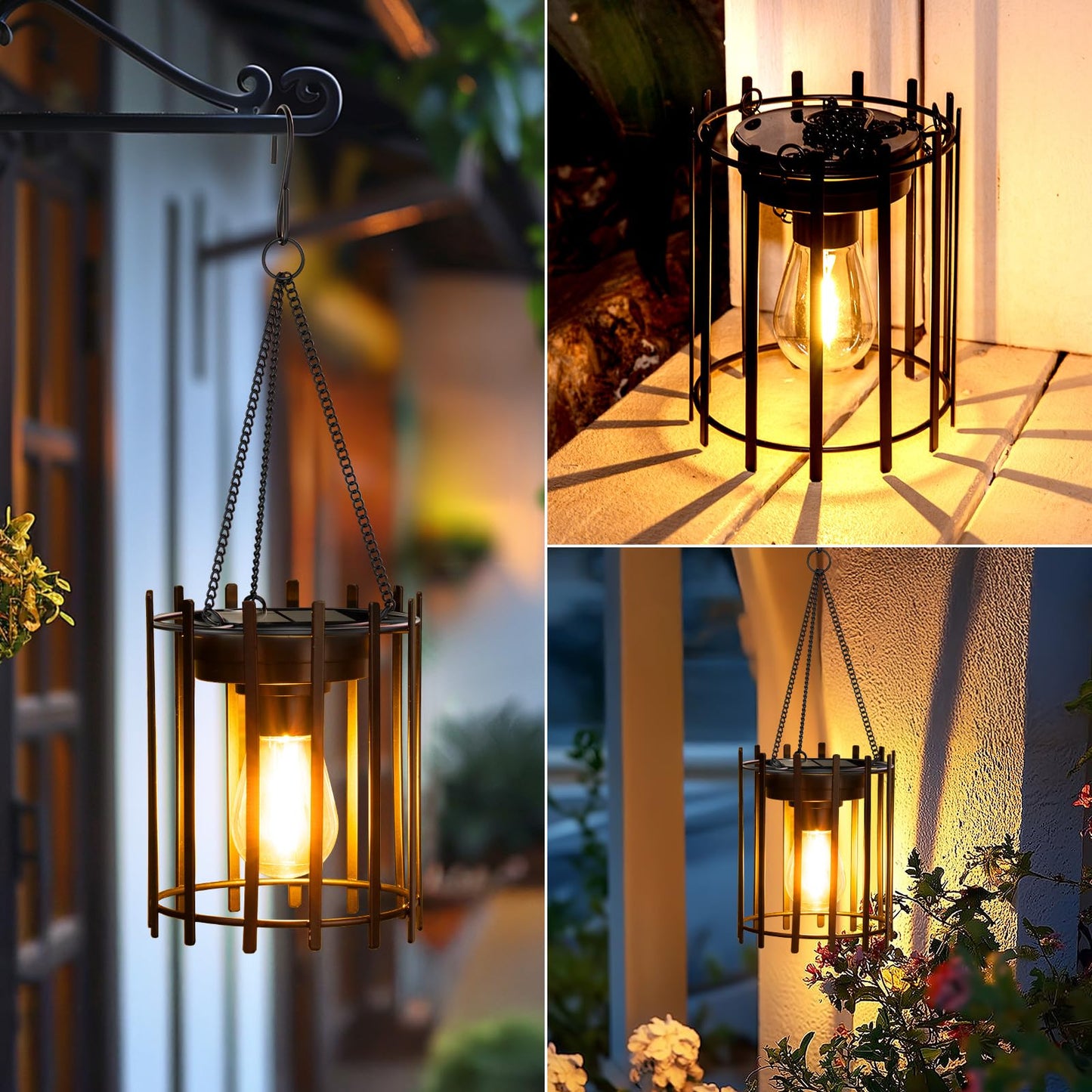KOOPER Solar Lanterns Outdoor Waterproof Decorative 2 Pack