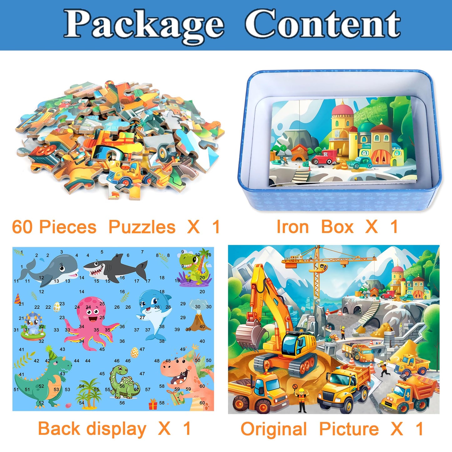 Marine Animal Jigsaw Puzzles for Kids Ages 4-8