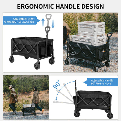 Naturehike Collapsible Folding Utility Cart with Cup Holders