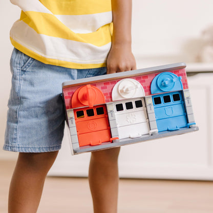 Melissa & Doug Wooden Rescue Vehicles Garage Set