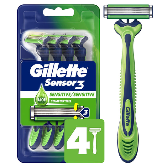 Gillette Disposable Razors for Sensitive Skin, 4 Count