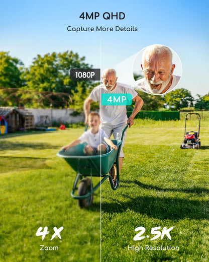 4 Cam COOAU Solar Security Camera System