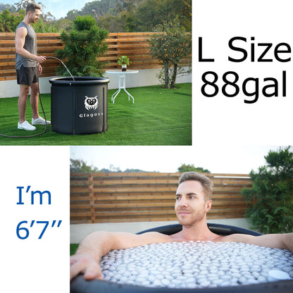 Large Size Cold Plunge Tub Made from Environmentally Friendly Materials. Safe Icebath Barrel for Athletes Cold Water Training Therapy Recovery. Portable Outdoor Indoor Inflatable Tub