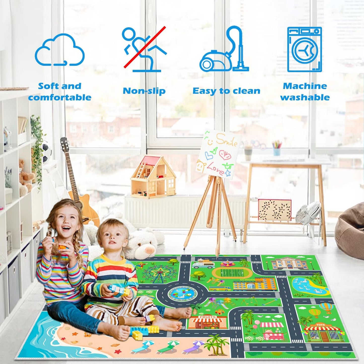Kids City Life Playmat for Toy Cars and Trains