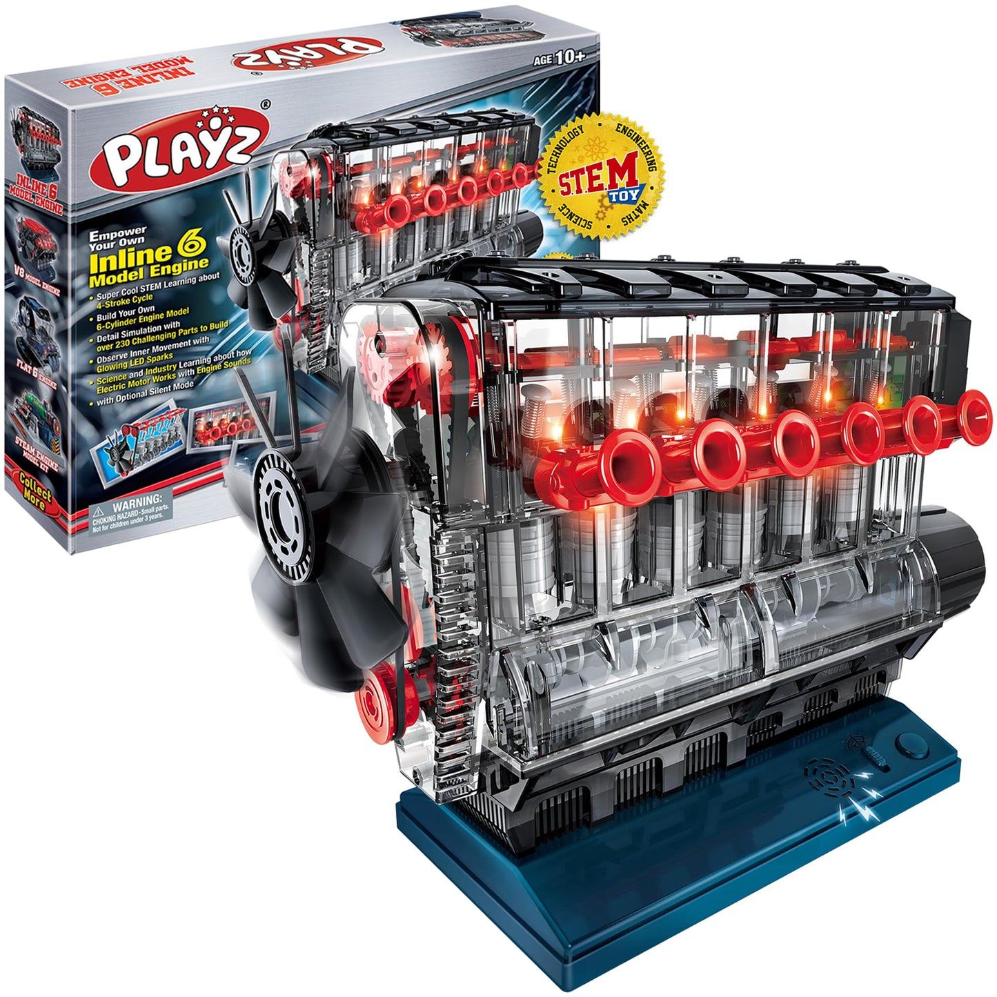 Playz STEM Inline 6 Engine Model Kit