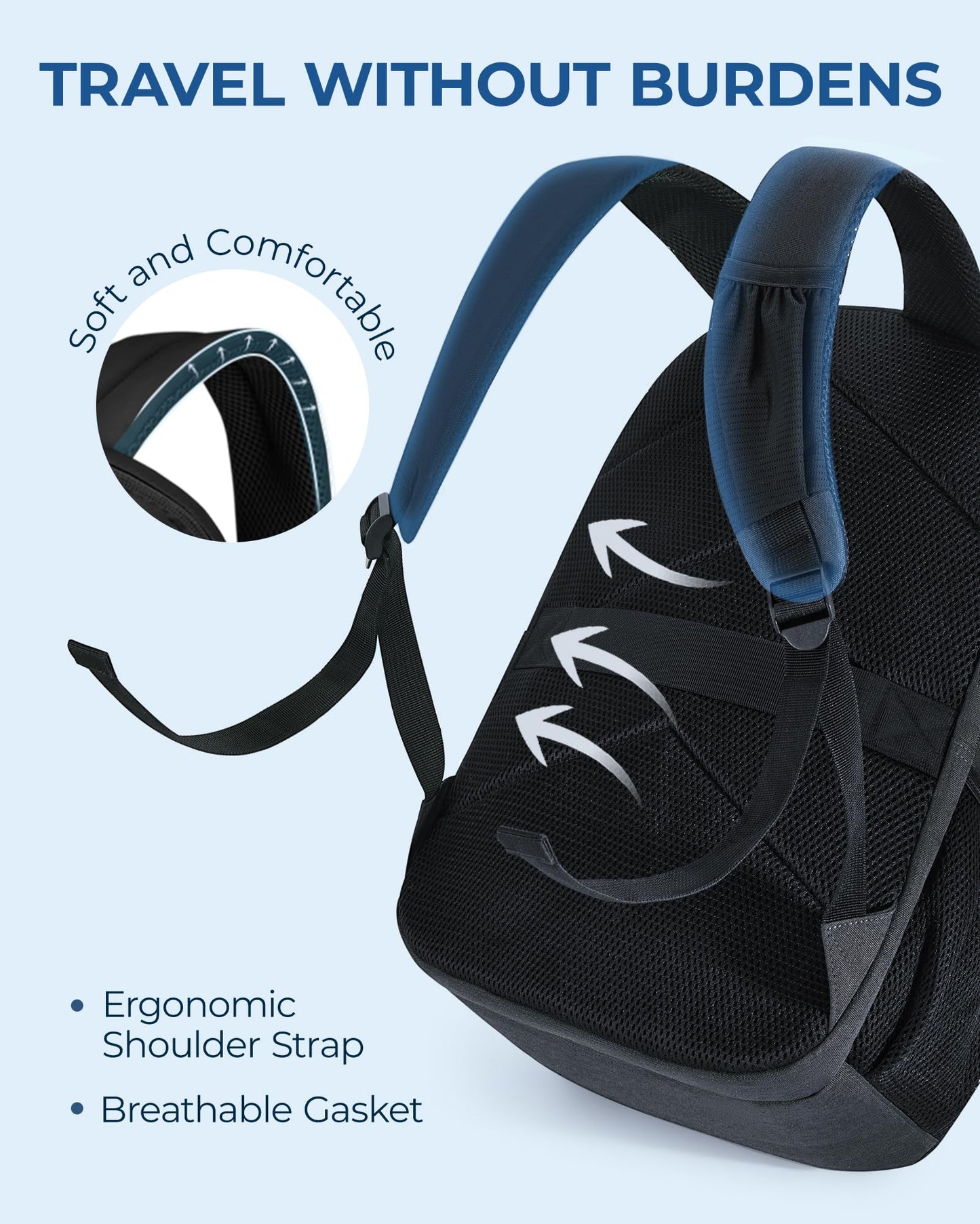 BAGSMART Water Resistant Laptop Backpack with USB Charger