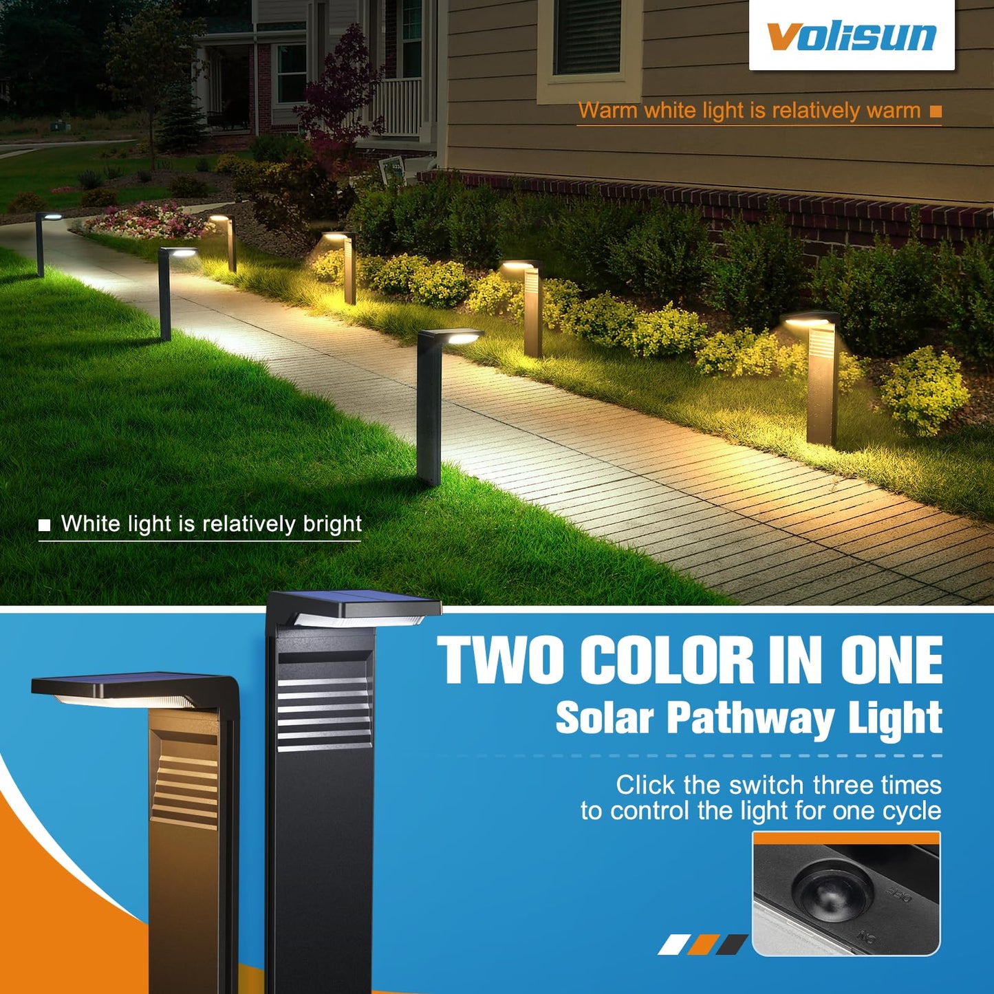 VOLISUN Solar Garden Lights - 4 Pack Bright