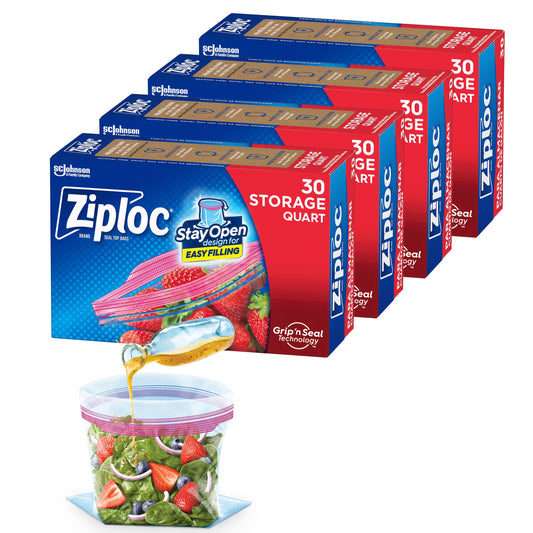 Ziploc Quart Food Storage Bags, 120 Count