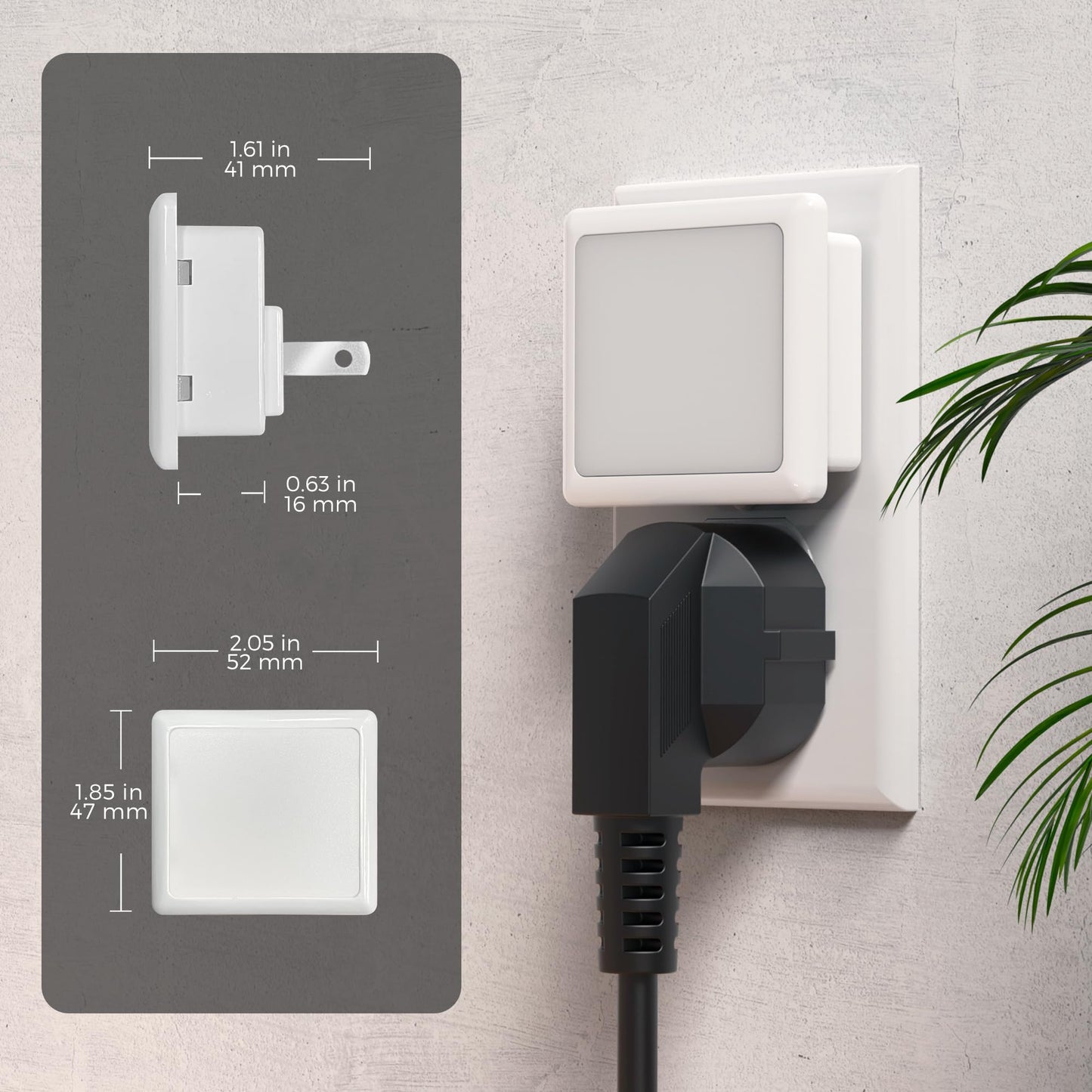 2 Pack LED Night Lights with Dusk to Dawn Sensor