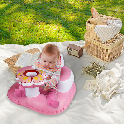 Inflatable Baby Seat with Built-in Pump - Pink