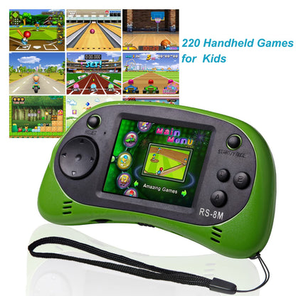 E-MODS GAMING Kids Handheld Games 16 Bit Retro Video Games Console with 220 HD Electronic Games - 2.5'' LCD Portable Travel Games Entertainment Gifts for Boys Girls Ages 4-12 (Lime Green)