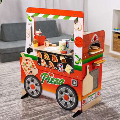 Melissa & Doug Wooden Pizza Food Truck Playset