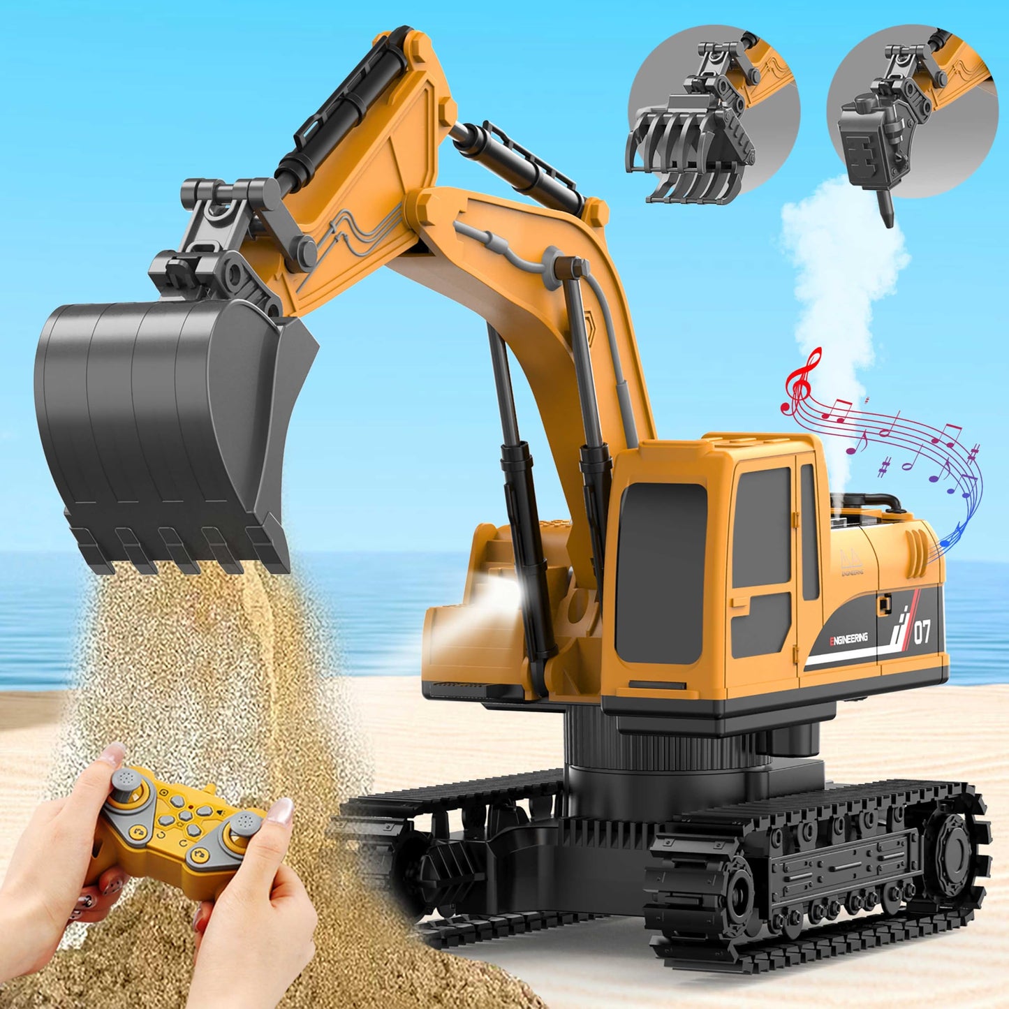 Remote Control Excavator Toy for Kids and Adults