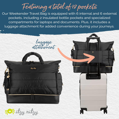 Itzy Ritzy Lightweight Travel Bag with 12 Pockets