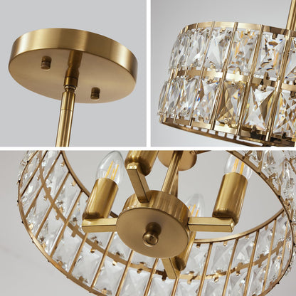Modern Crystal Semi Flush Mount Ceiling Light