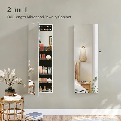 SONGMICS Wall-Mounted Jewelry Cabinet with Mirror
