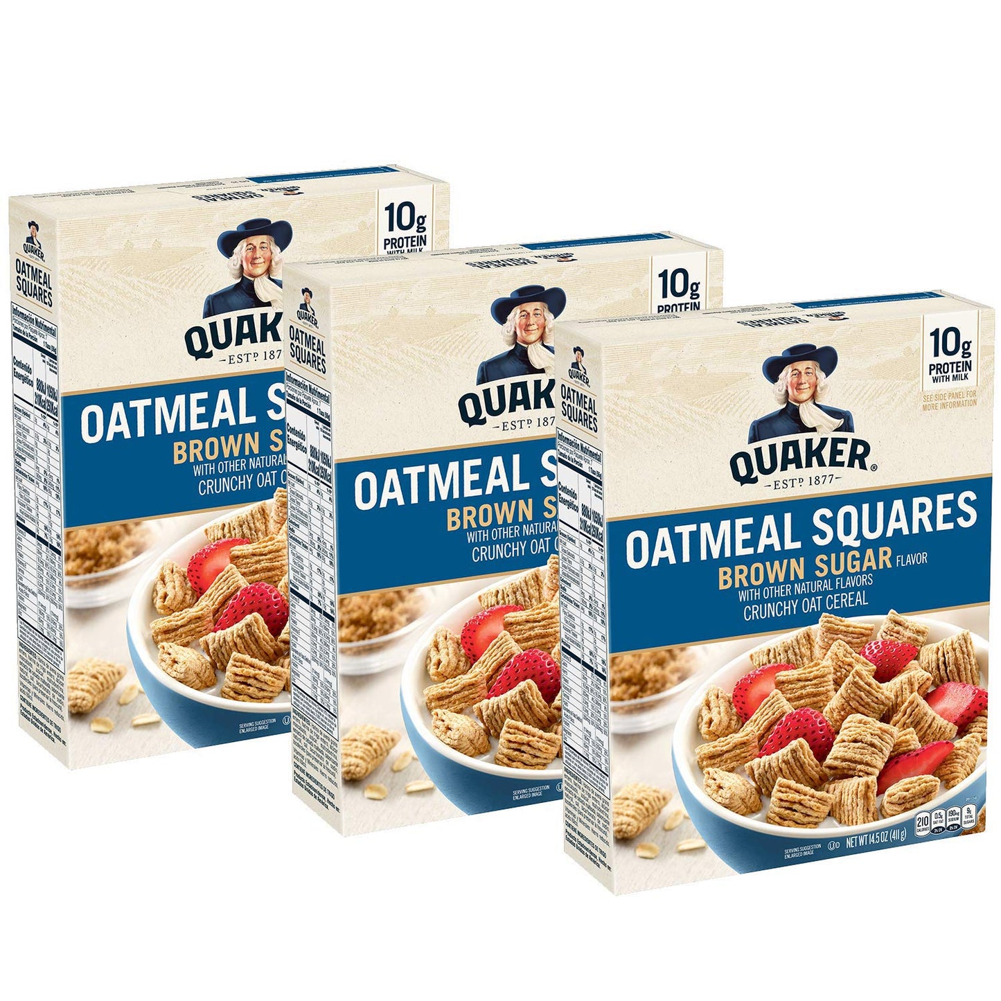 Quaker Oatmeal Squares Brown Sugar Cereal 3-Pack