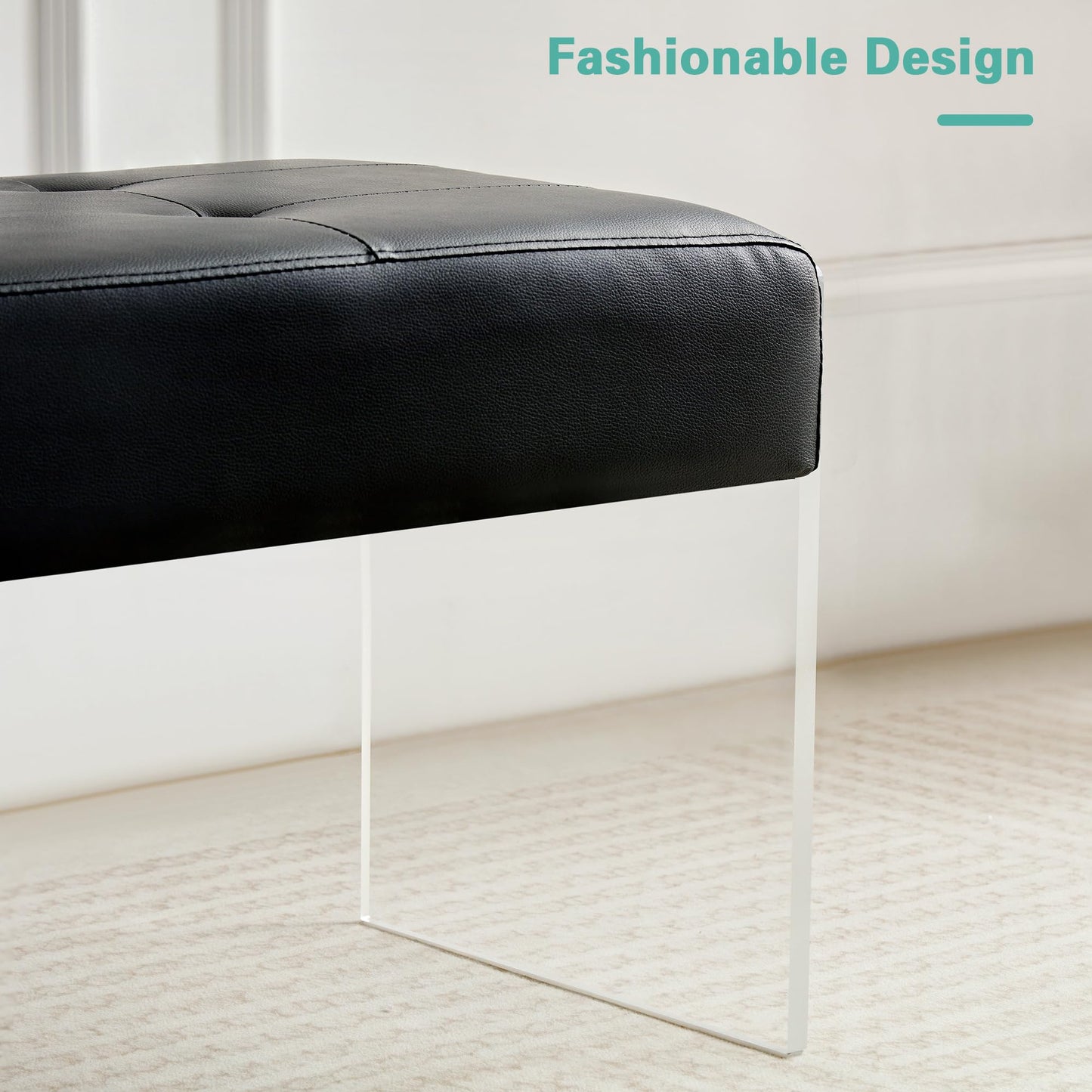 Modern PU Leather Entryway Bench by VECELO