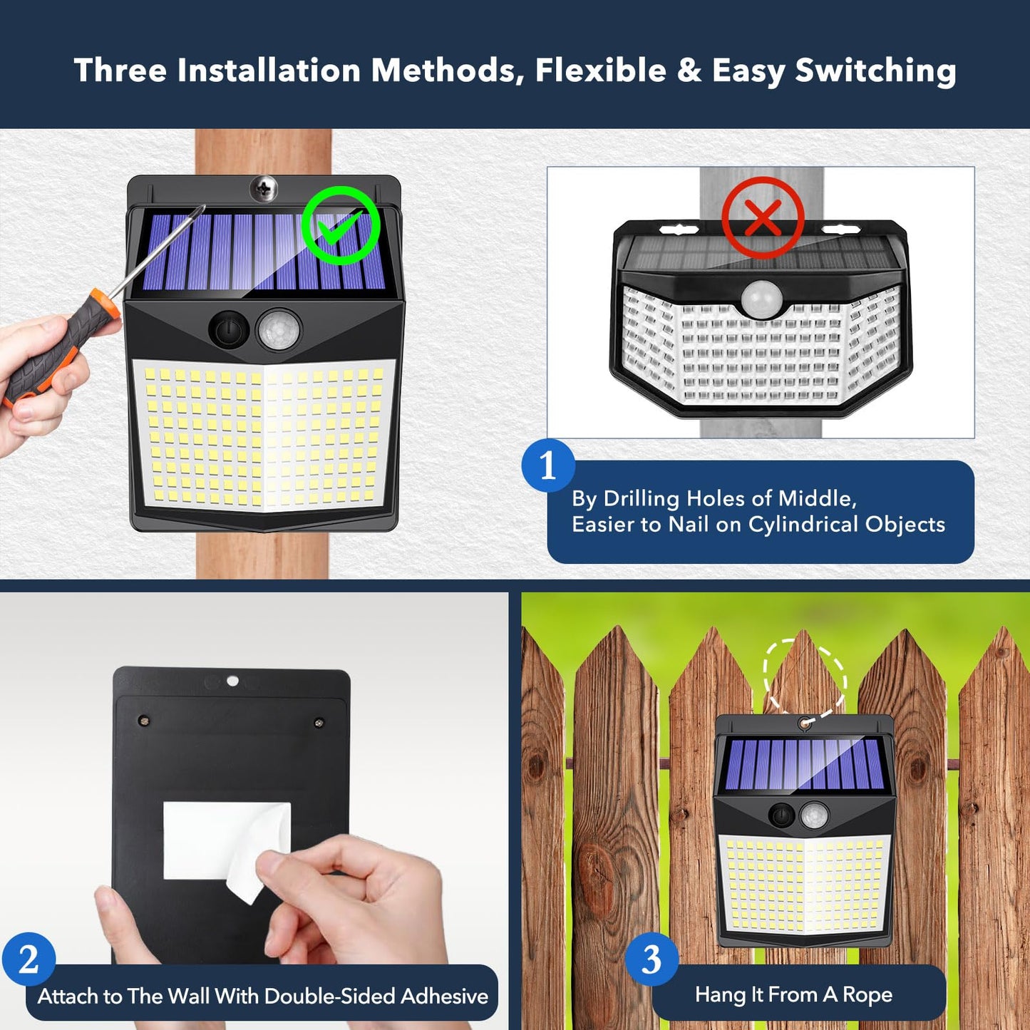 Solar Motion Sensor Lights - 238 LED 2 Pack