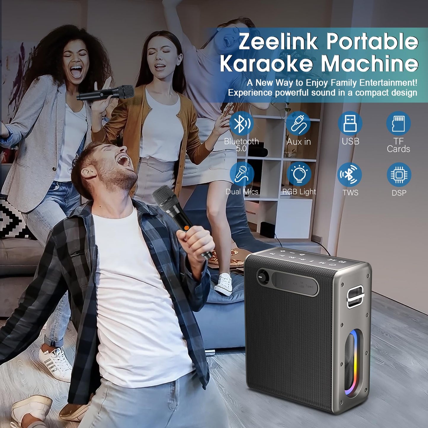 Wireless Karaoke Machine with Bluetooth Speakers