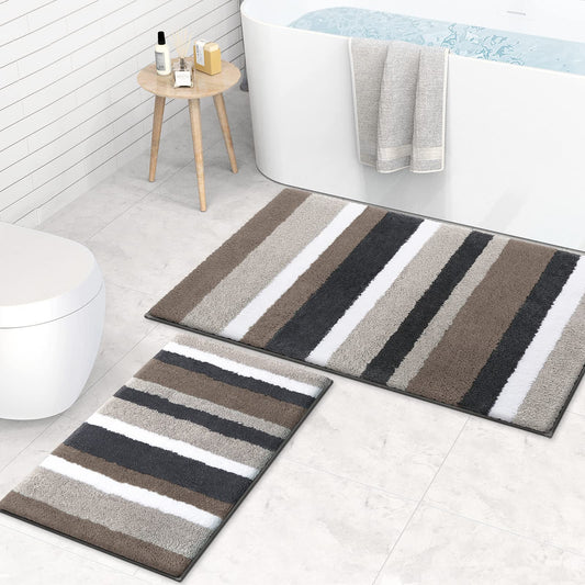 Luxury Soft Plush Bath Mat Set, Non-Slip