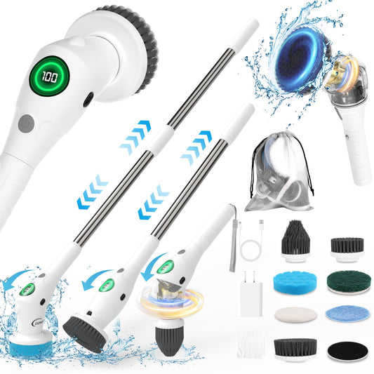 CLENZO Cordless Electric Spin Scrubber with LED Display
