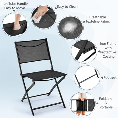 Yaheetech 4-Pack Outdoor Folding Dining Chairs