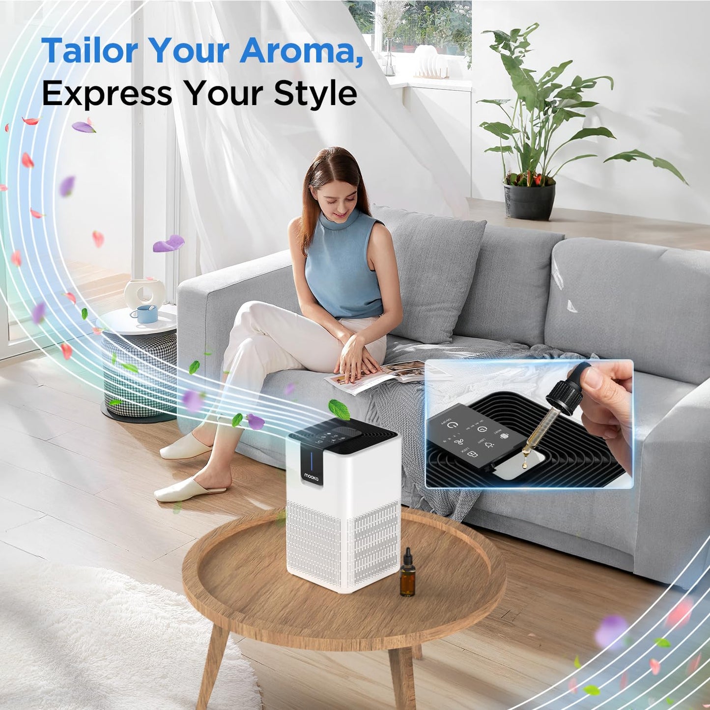 MOOKA H13 HEPA Air Purifier for Large Rooms