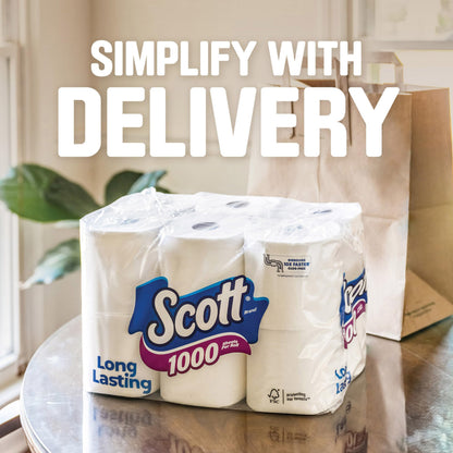 Scott 1000 Toilet Paper, 18 Rolls, Septic-Safe