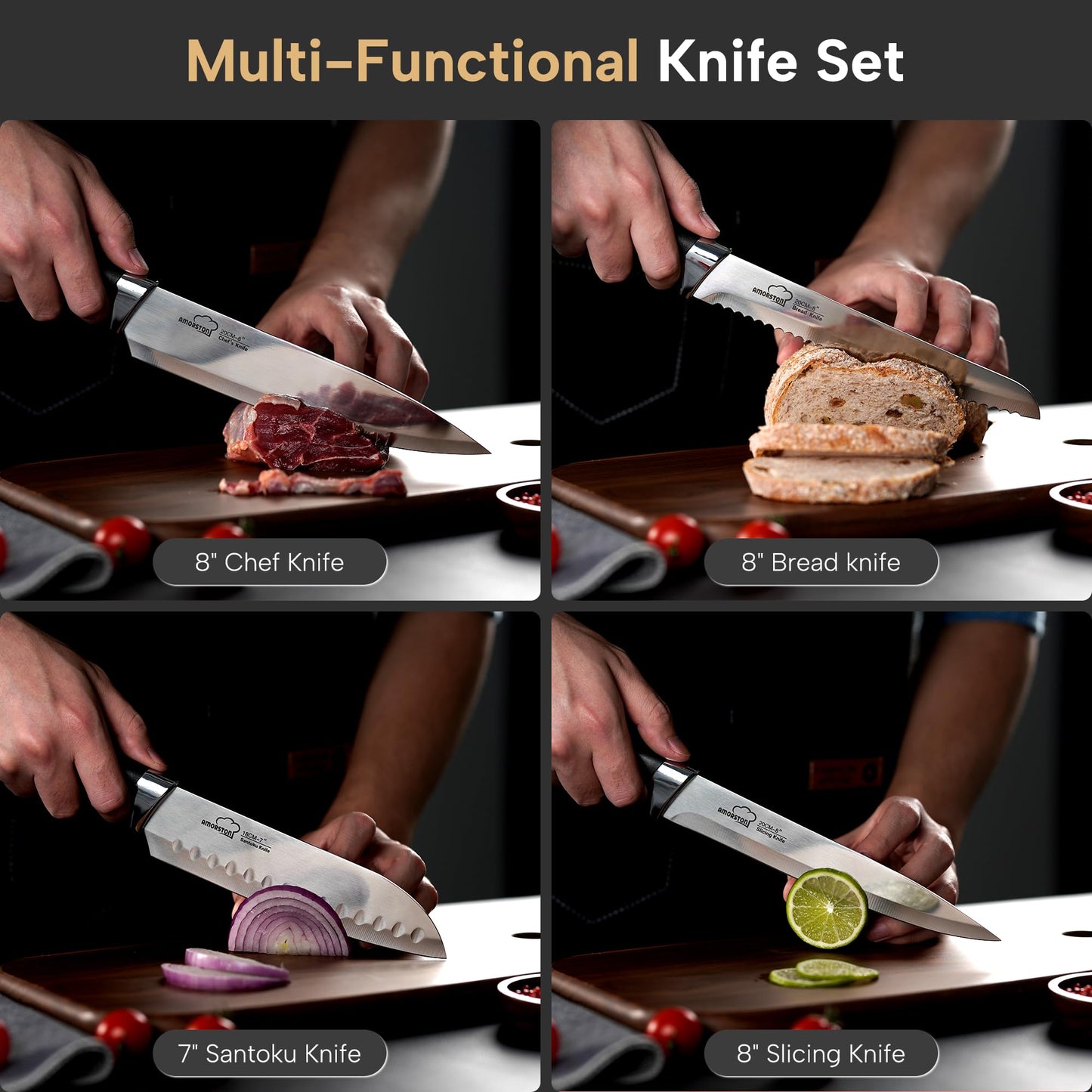 14-Piece Stainless Steel Kitchen Knife Set