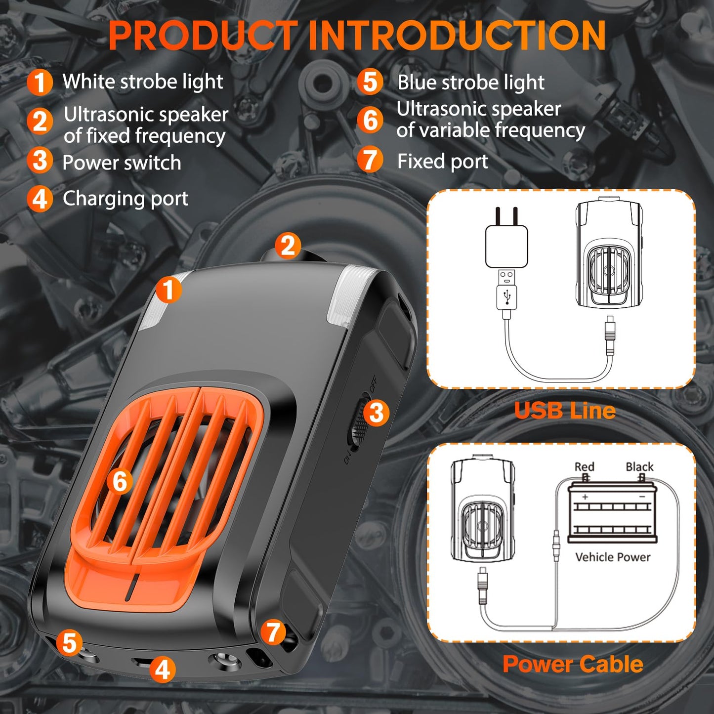 2 Pack Ultrasonic Mouse Repellent for Car Engines