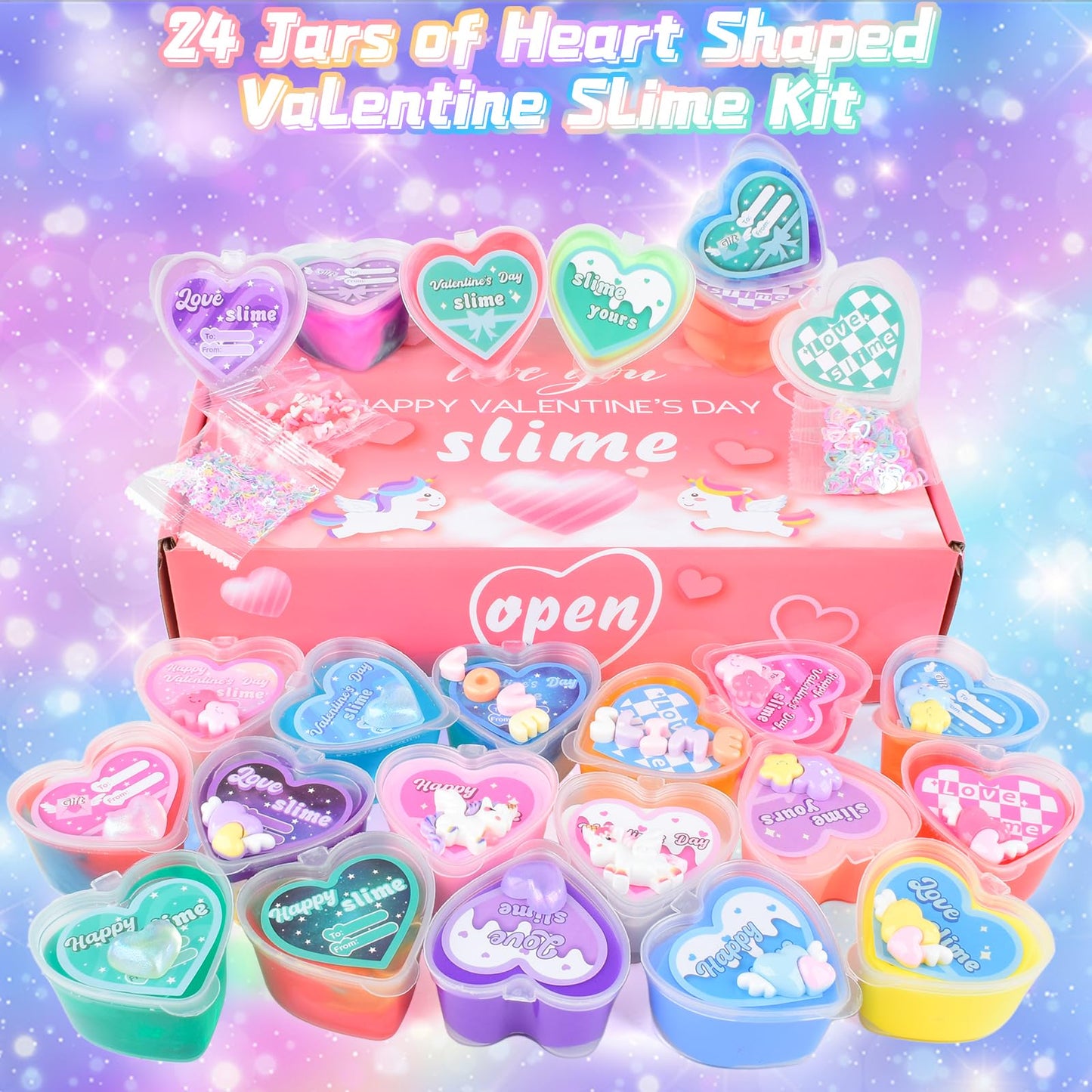 Valentine's Day Slime Party Favors - 24 Pack