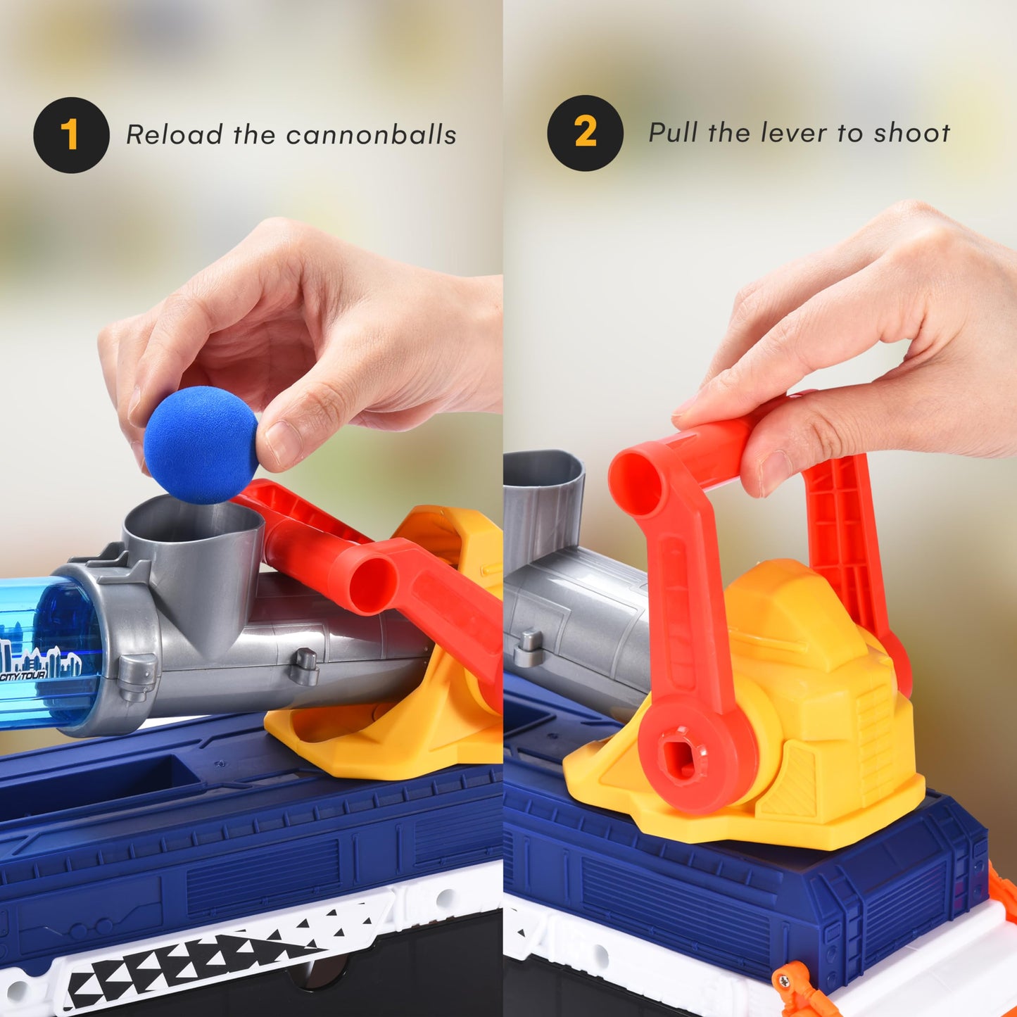 Cannonball Truck with Adjustable Barrel for Toddlers