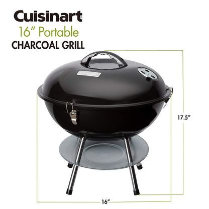 Cuisinart Portable Charcoal Grill, 16-Inch Black